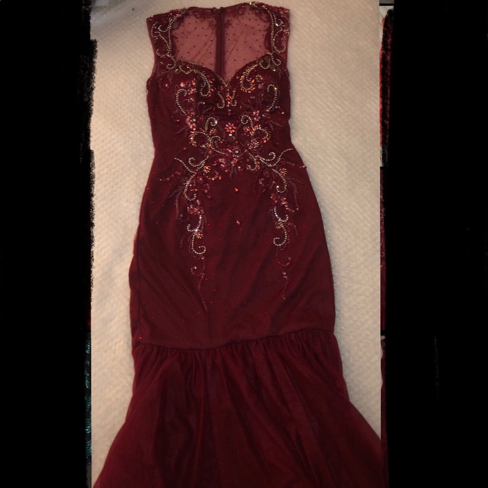 Beautiful long burgundy dress